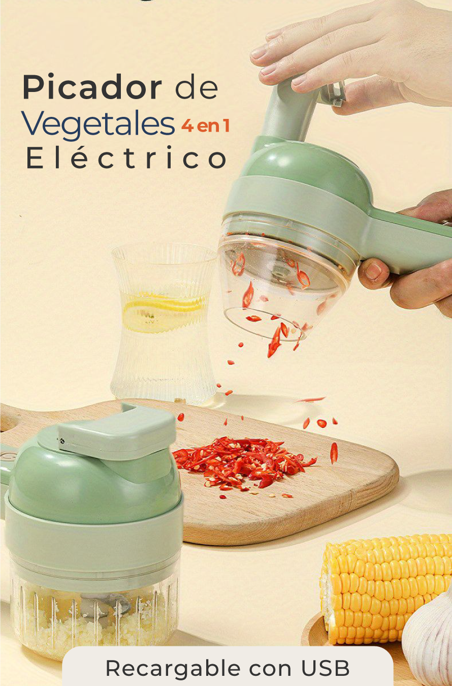 Picador de Vegetales 4 en 1 | Eléctrico
