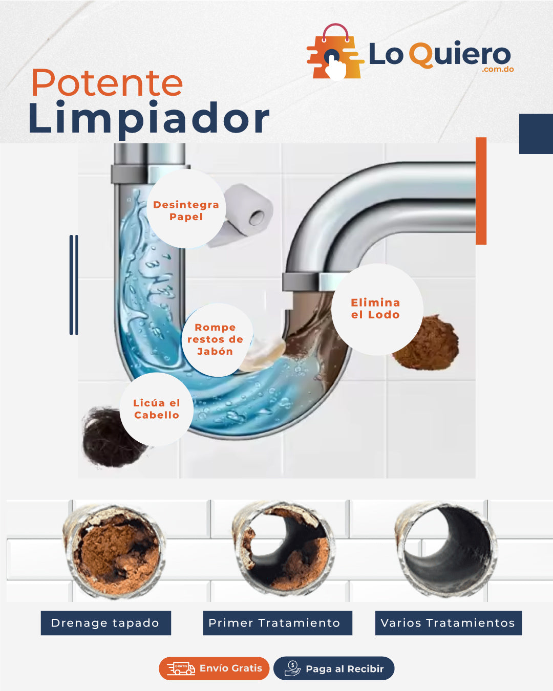 Limpiador de Tuberías - Polvo DestapaCaños