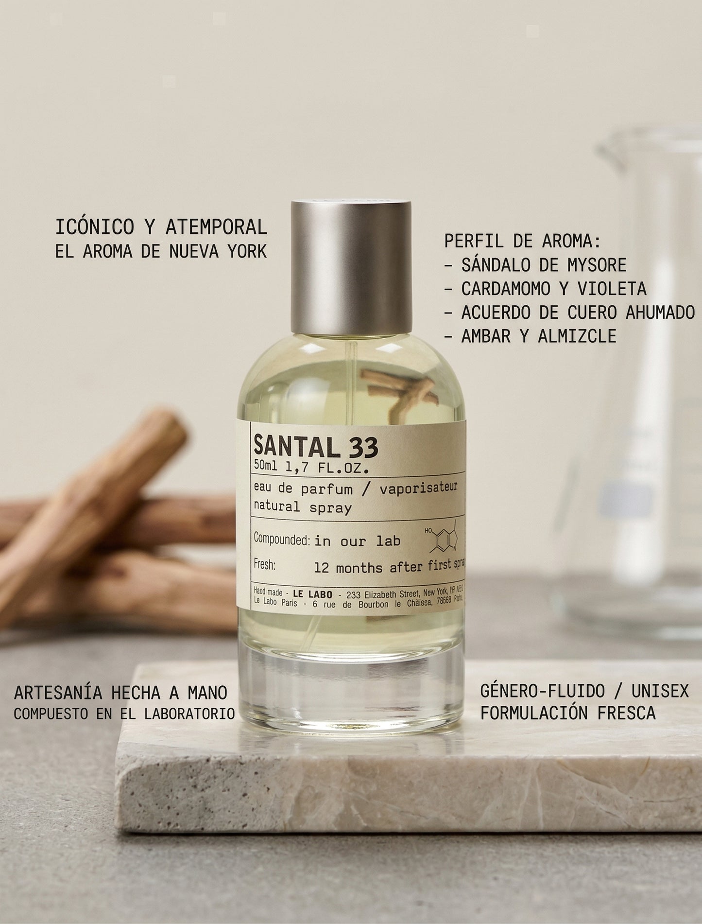 Santal 33 - Eau de Parfum (50ml) – El Aroma Icónico de Nueva York