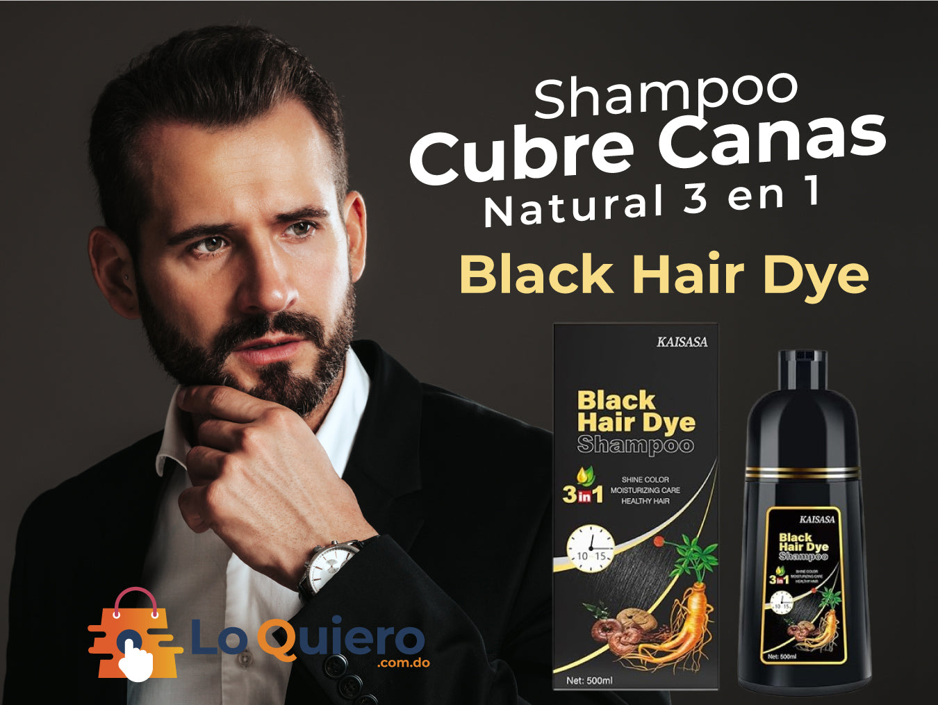 Shampoo Cubre Canas - Instantáneo y Natural 3 en 1