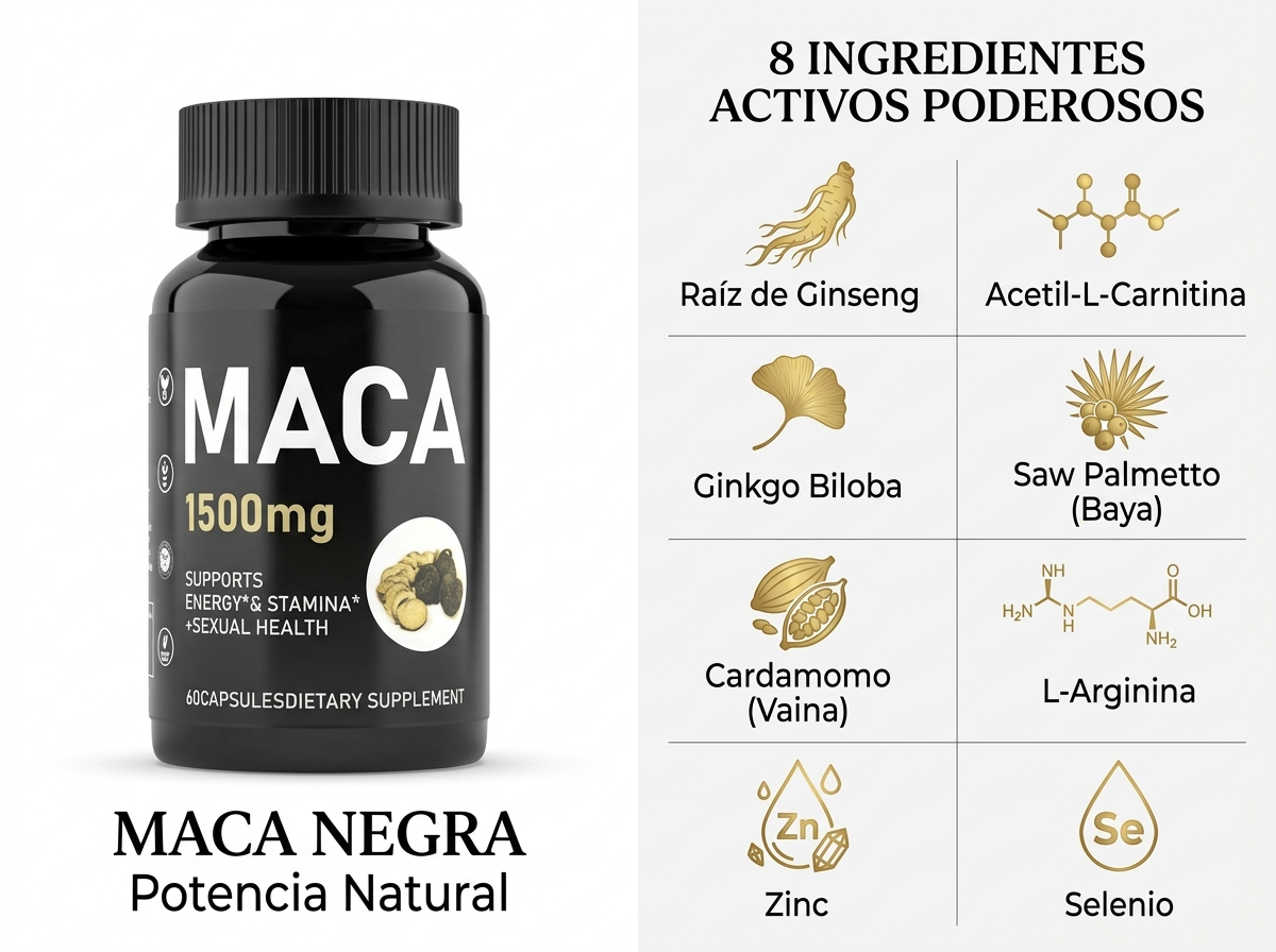 Maca Premium 1500mg: Tu Dosis Diaria de Energía, Vitalidad y Enfoque Natural