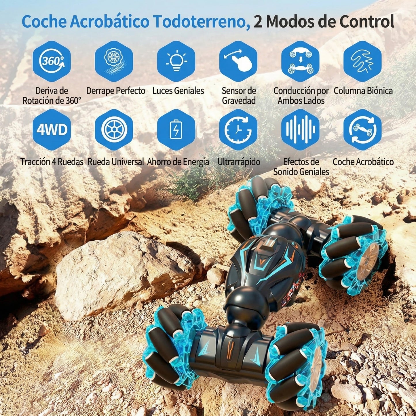 TurboCar™ 360 - El Carro Acrobático con Control de Mano